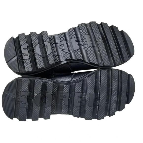 Sorel Phoenix Black Leather Waterptoof Moto Engineer Boot Size 6 - Picture 9 of 10